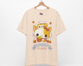 Crux Japan Kitty Tee - Cutecore Kawaii Strawberry Nyan Shirt - Pinkcore Jojifuku Tee