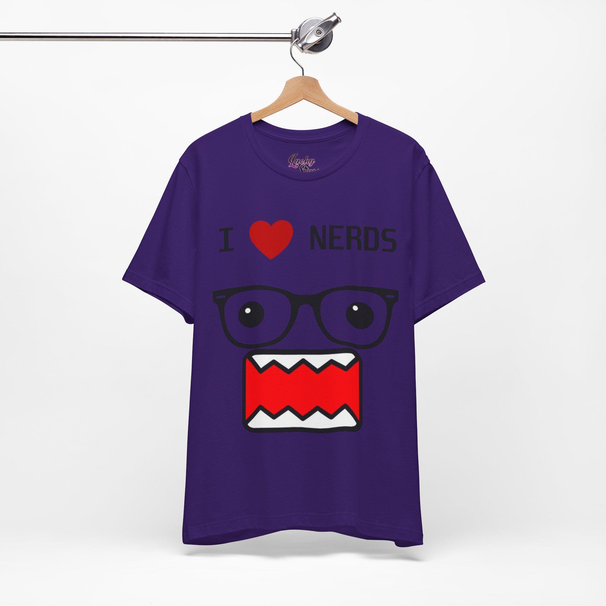 Emo Scene Y2k Fashion Tshirt - Unisex I Love Nerds Domo Kun Tshirt