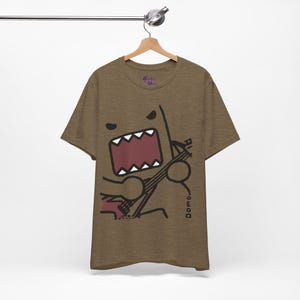 Emo Scene y2k Fashion Tshirt - Unisex Electric Guitar Domo Kun T-shirt - 2000's Vintage Cartoon Hot Topic Shirt