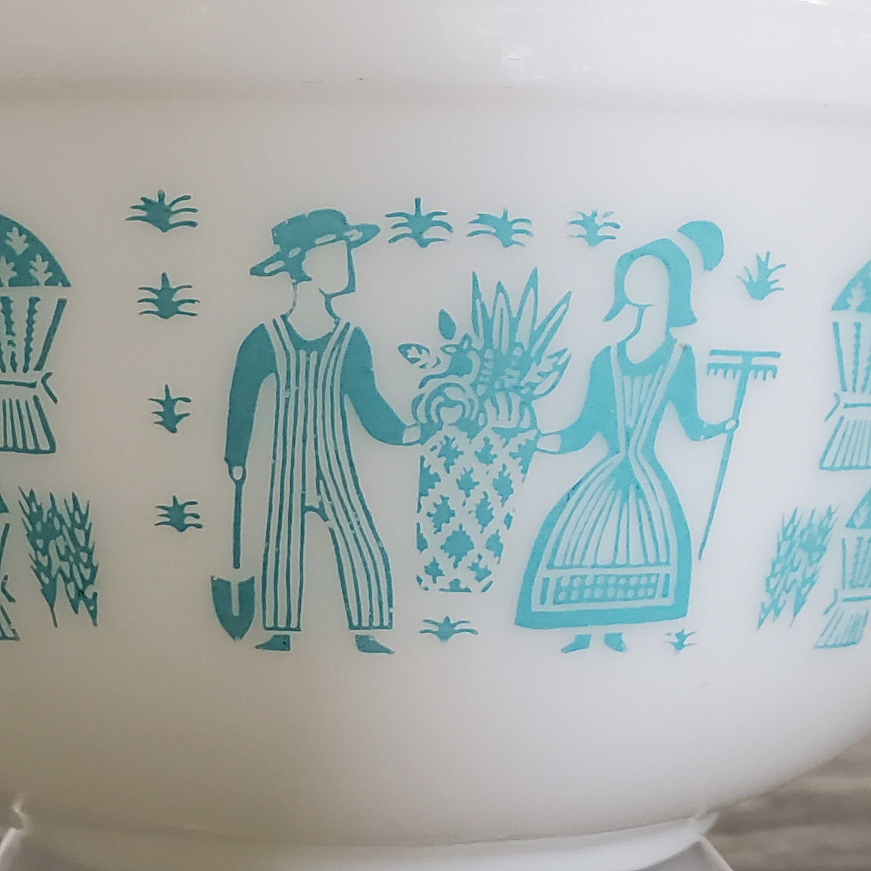 Vintage Pyrex Butterprint Turquoise Mixing Bowl, 403, 2 1/2qt Milk ...