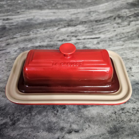 le creuset butter dish red
