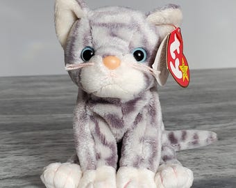Ty Beanie Babies Plush SILVER the Cat Plush Toy 1999 w/tags