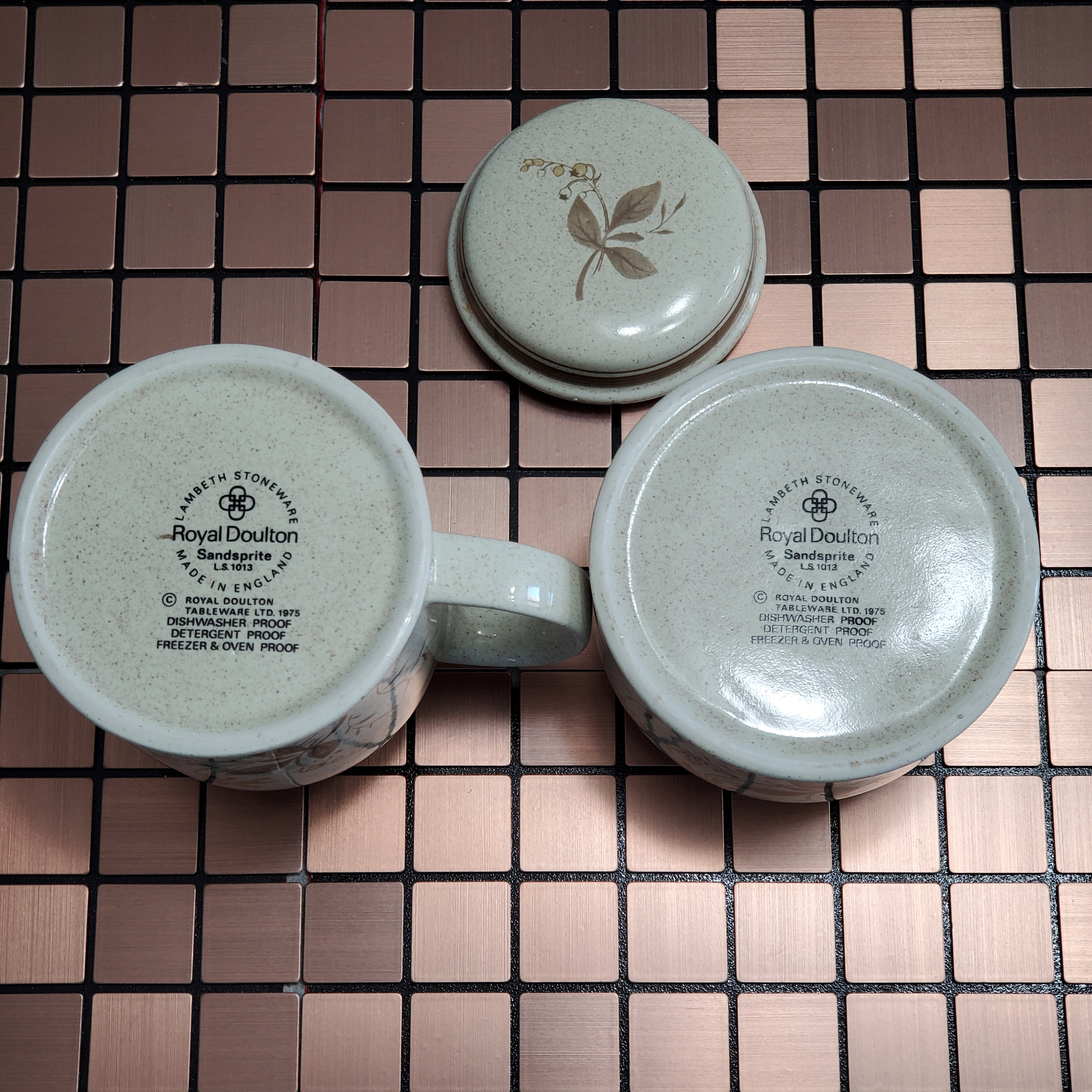 Royal Doulton Sandsprite Lambeth Stoneware Creamer and Sugar Etsy