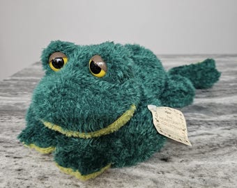 Vintage Russ Berrie Plush Frog Fleegle Stuffed Animal Heartcraft Collection