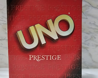 Uno Prestige Card Game with Case Deluxe Tray Score Mattel 2002 Special Edition