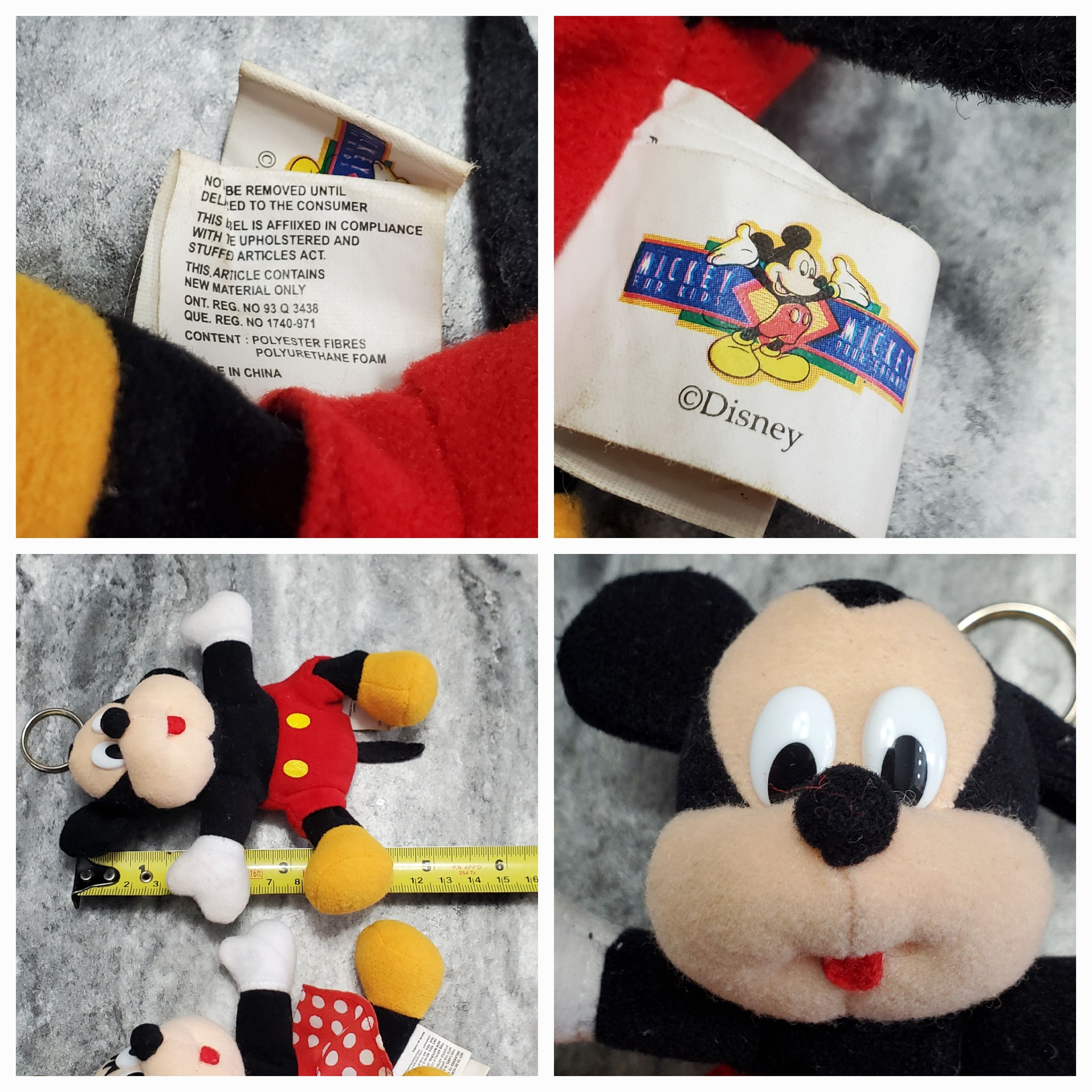 Disney Mickey Mouse Keychain Plush Coin Purse Backpack Clip 