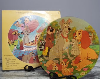 Walt Disney's Lady And The Tramp - Picture Disc LP Vinyl Record - 1980 Disneyland 3103 - AS IS