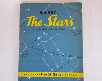 The Stars : A New Way to See Them by H. A. Rey 1976 HC Folding DJ Map As Is