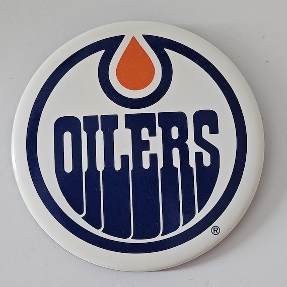 Edmonton Oilers WHA Hockey NHL Pinback Button   3.5 in. diameter