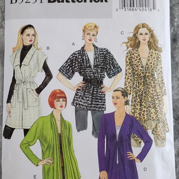 Butterick 5251 Cardigan and Belt Sewing Pattern Size Xs-S-M - UNCUT