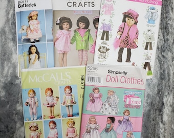 Simplicity McCall Butterick 18" Doll Clothes Sewing Patterns Uncut - You Choose