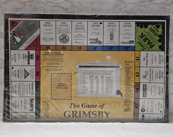 The Game of Grimsby Vintage 1990 Board Game | Rare Grimsby Ontario Local Business Monopoly Style | Collectible Canadian Town Game