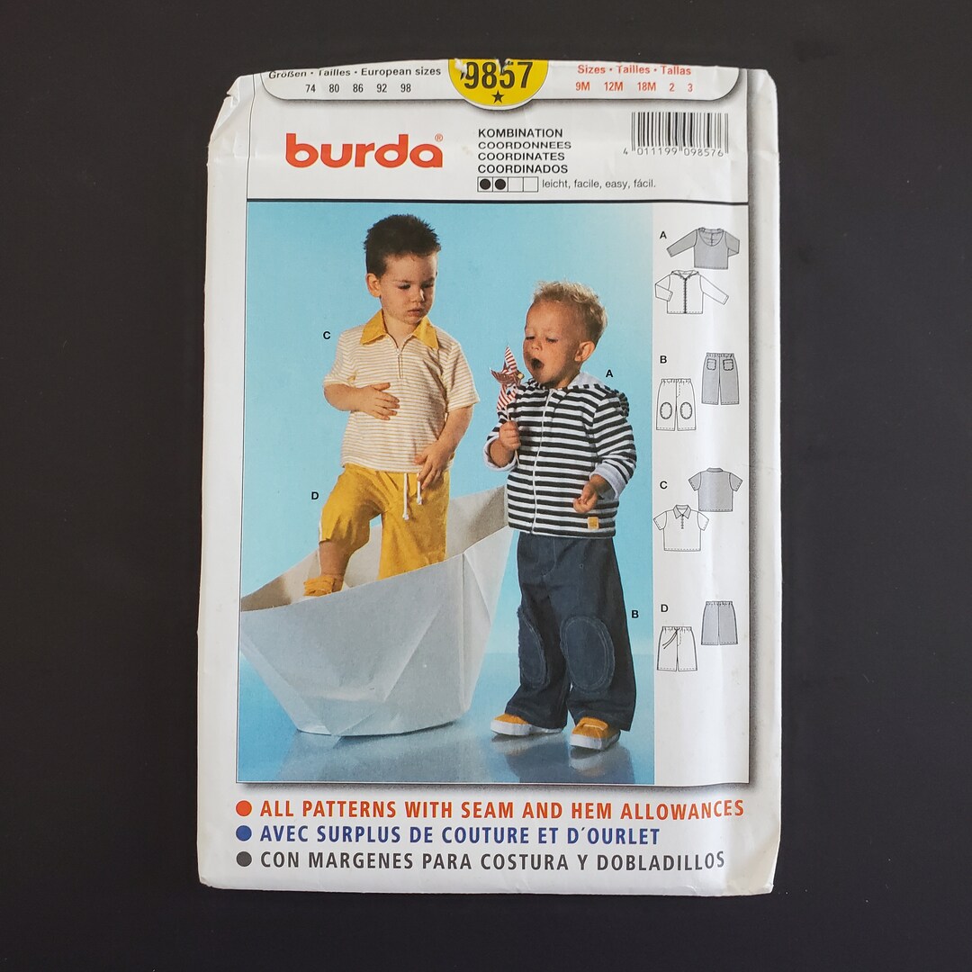 Burda 9857 Sewing Pattern Infants Toddlers Separates Size 9m 12m 18m 2 ...
