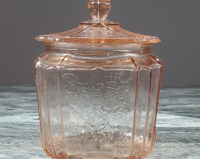 Vintage Anchor Hocking Mayfair Open Rose Pink Depression Glass Cookie