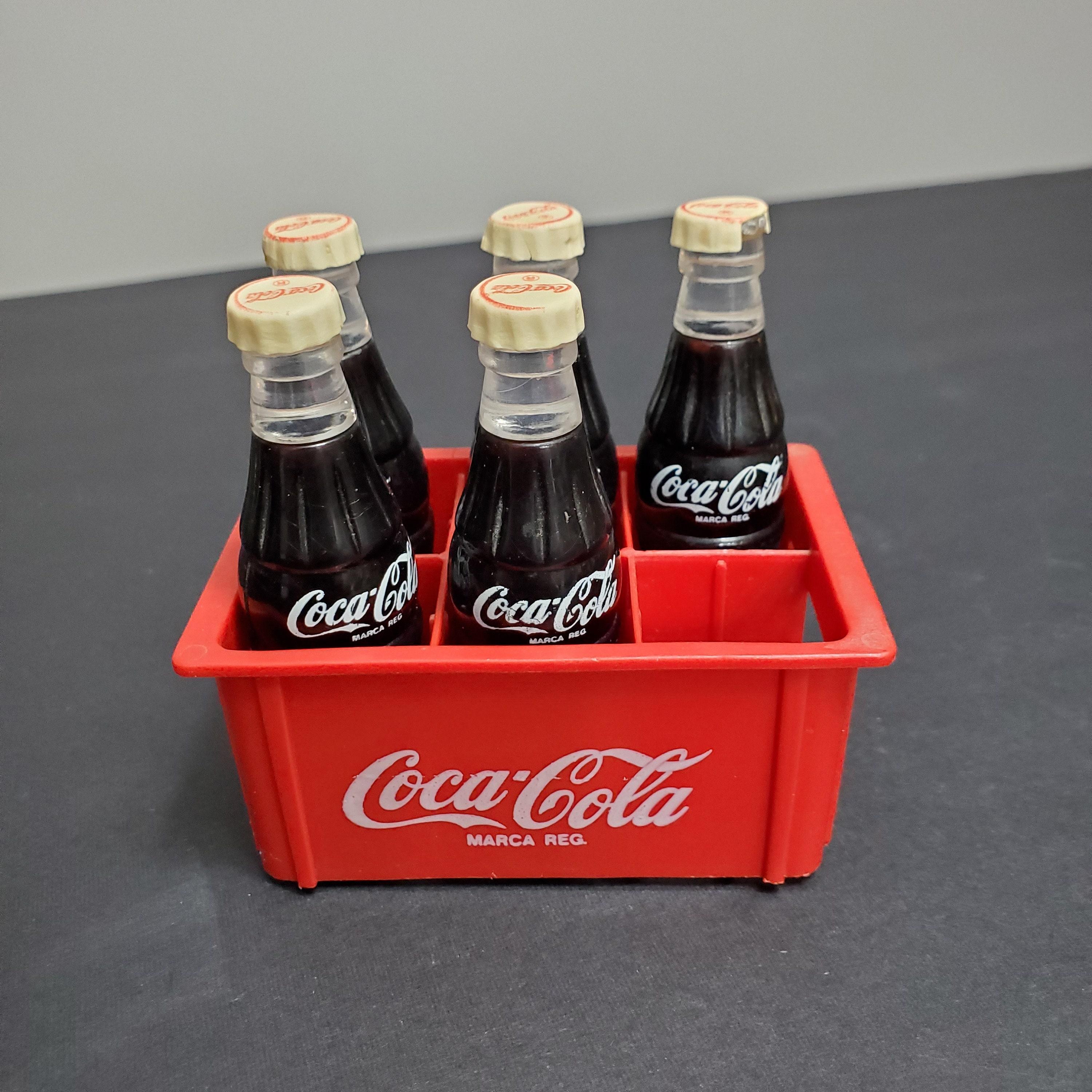 Coca-cola Miniature Bottles With Crate - Ukrainian/japanese