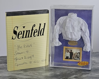 Collectible Seinfeld The Puffy Shirt Enshrined in Plastic Case w/Yellow Notepad