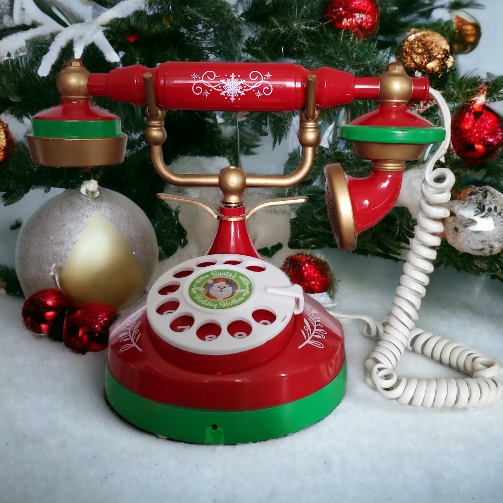 Gemmy Santa's Holiday Hotline Christmas Telephone -talking Rotary