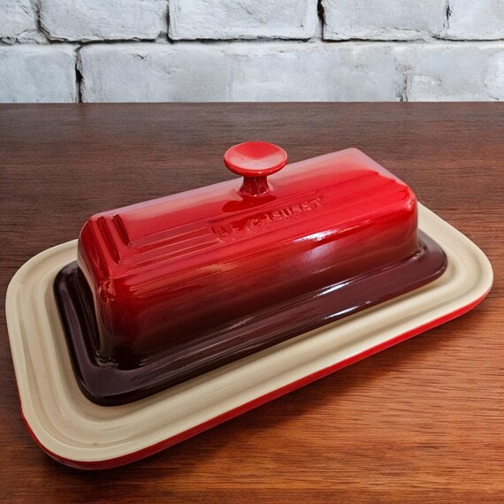 le creuset butter dish red