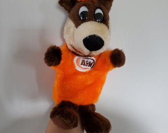 A&W Bear Hand Puppet - Vintage A W Root Beer Bear Puppet