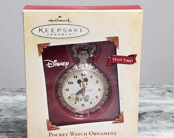 Hallmark Keepsake Ornament Disney Mickey Mouse Tells Time Pocket Watch Ornament