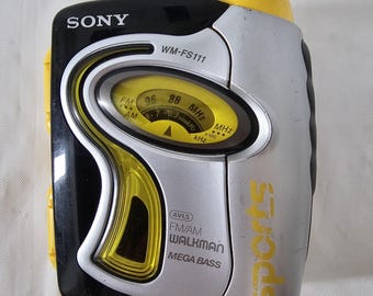 Sony Walkman Sports WM-FS111 Portable AM/FM Radio Cassette Player Mega Bass Tested see video in the description section
