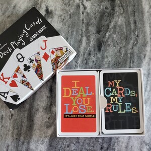 Hallmark Shoebox Double Deck Cartes à jouer – Mes cartes, mes règles et je vous donne à perdre