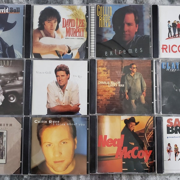 Lot of 12 Various Country Music CDs ~ Vince Gill, Sawyer Brown, David Ball, Ricochet, Collin Raye, Paul Brandt, Charlie Major, and more