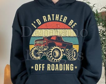 I'd Rather Be Off-Roading SVG PNG | Vintage Monster Truck 4x4 Graphic | Nature Adventure Jeep Lover Design File