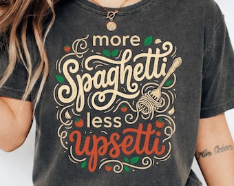 Mais espaguete, menos macarrão SVG PNG, design com frase engraçada sobre massa, gráfico de humor sobre comida italiana, arquivo para Cricut e Silhouette para amantes da cozinha
