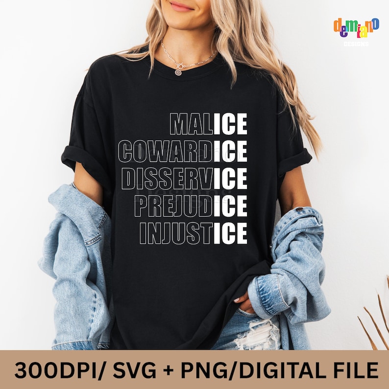 Social Justice SVG PNG | Malice Cowardice Prejudice Injustice Design ...