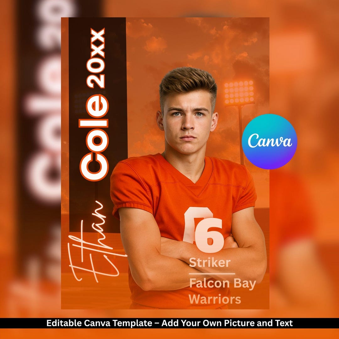 Football Poster Digital Background | Senior Sports Poster | Game Day ...