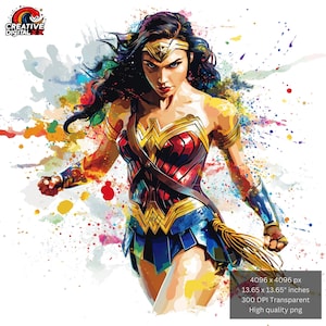 Wonder Png Woman png files for sublimation - High Resolution - Superheroes T-shirt Printing - Instant download- Movies Animated Design