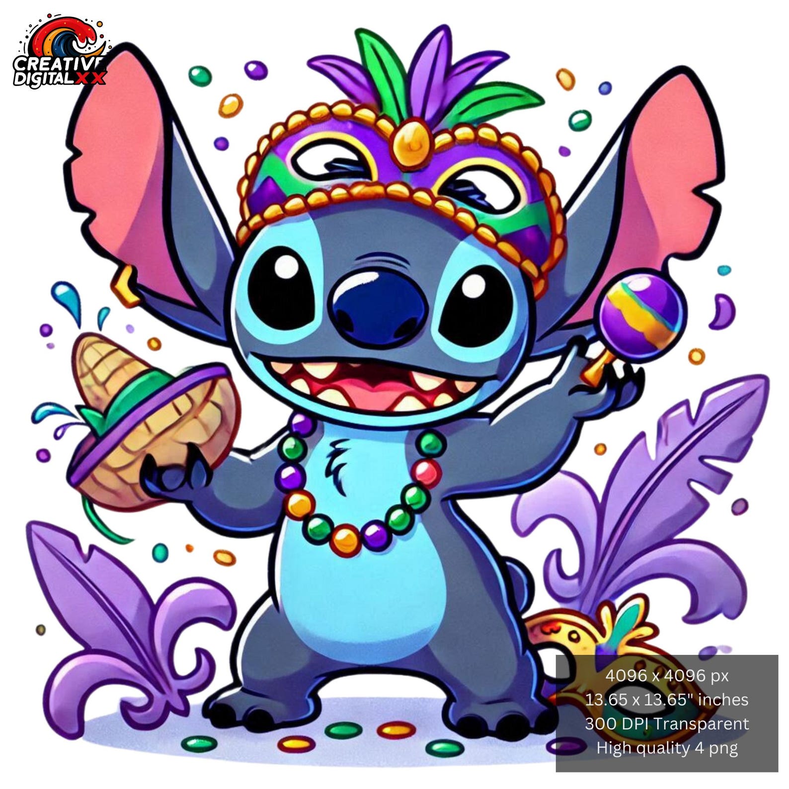 Retro Stitch Mardi Gras Png, Mardi Gras Png, Stitch Sublimation Design ...