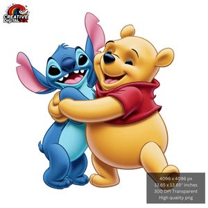 Entzückende Cartoon Freunde Umarmung - niedliches digitales T-Shirt Design, hochwertige PNG, Sofort-Download für Sublimation, Kinder & Erwachsene T-Shirt-Druck
