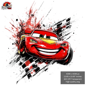 Arte digital de coche de carreras PNG / Sublimación de acuarela / Descarga instantánea de alta calidad / Diseño de camiseta infantil de coche de dibujos animados