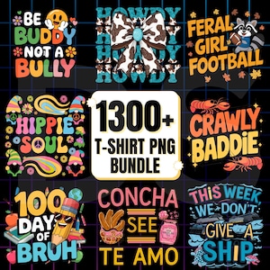 1300+ T-shirt Digital Bundle | Typography Art Bundle | Graffiti Art Mega Bundle | Streetwear Designs Collection | Instant Digital Download