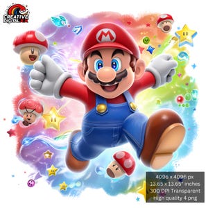 4 png-retro gamer splash en aquarel digitaal ontwerp | Cartoonillustraties voor T-shirtontwerpen | Sublimatie png-bestand | Direct downloaden