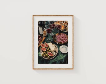 Kitchen Printable: Wine and Cheese Dinner Party. Statement Wall Art for Apartment Decor. Instant Download