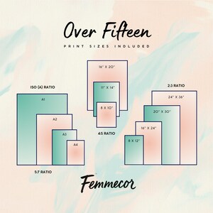 The image is a graphic representation of various print sizes available for over fifteen different print sizes, including ISO (A) and Flemecor (F) ratios.
