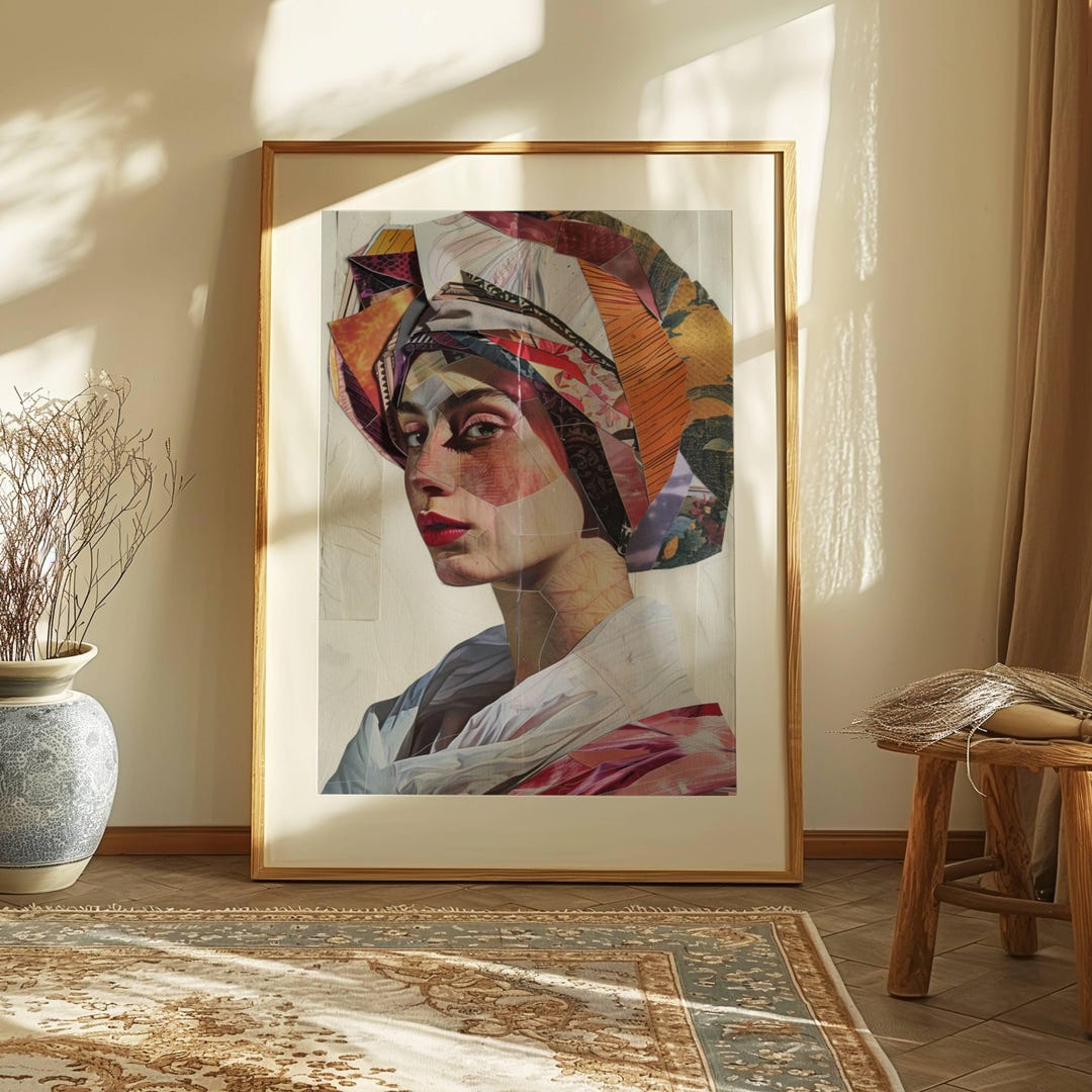 Layered Portrait Abstract Collage Exhibition-quality Art Print Premium ...