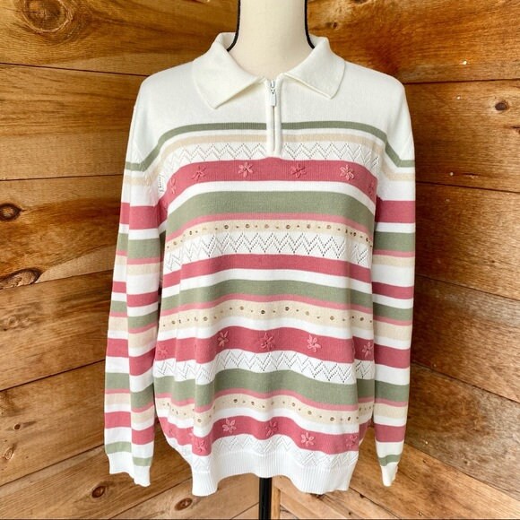 Pink Striped Sweater - Etsy