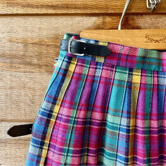 Womens Vintage Eighties 80s Tartan Plaid Scottish… - image 5