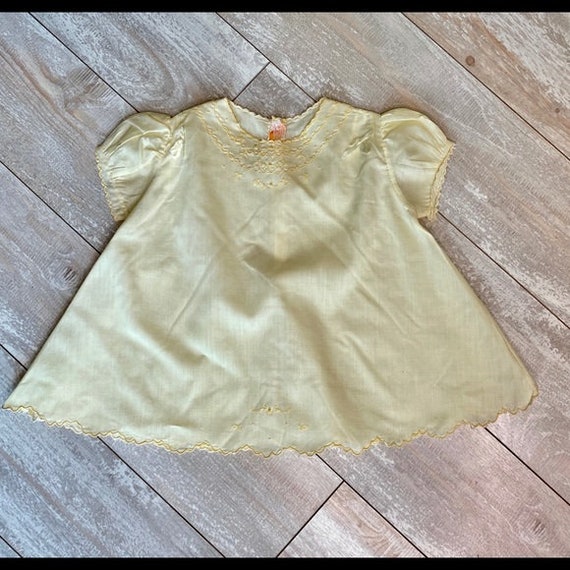 Vintage Fifties 1950s Yellow Handmade Short Sleev… - image 1