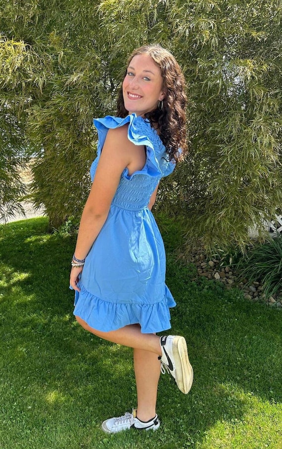 Dusty Blue Babydoll Dress Dusty Blue Babydoll Dress