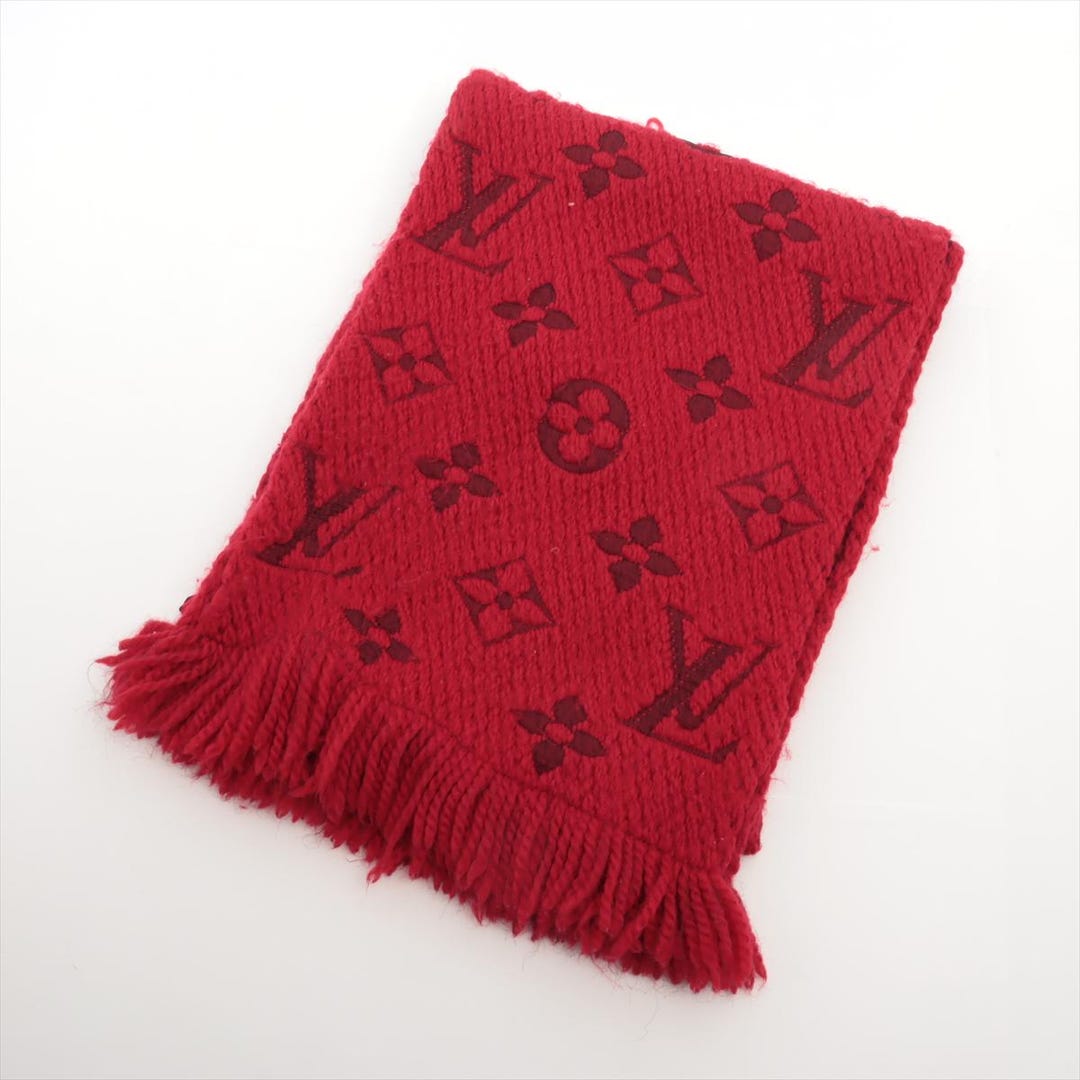 Authentic Louis Vuitton Echarpe Logomania Scarf Wool \u0026 Silk Red 413287 -  Etsy