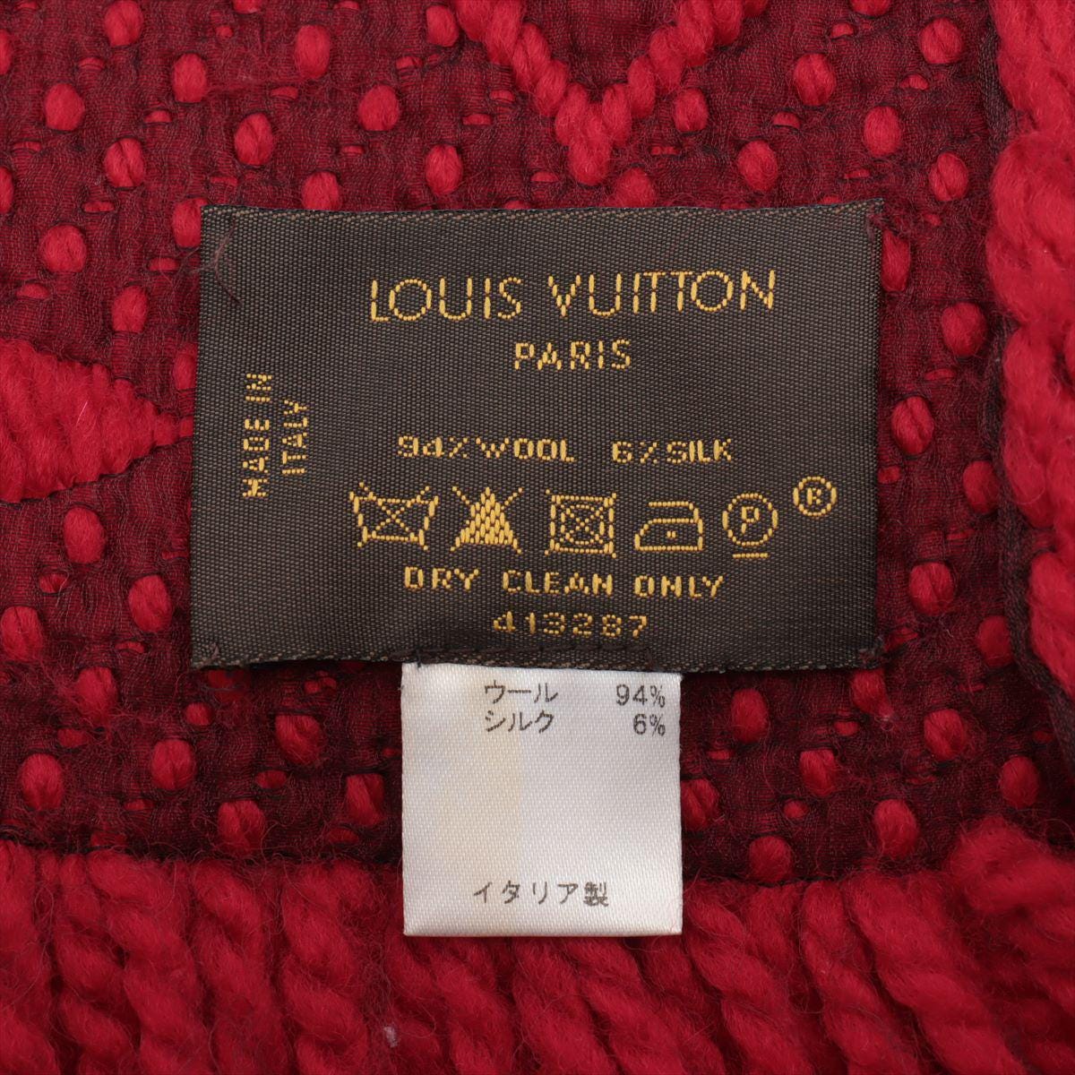Authentic Louis Vuitton Echarpe Logomania Scarf Wool \u0026 Silk Red 413287 -  Etsy