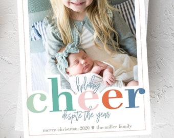 Instant Download - Editable - Holiday Cheer Despite the Year 2020 Christmas Card Covid Christma Corona virus christmas card Holiday Card