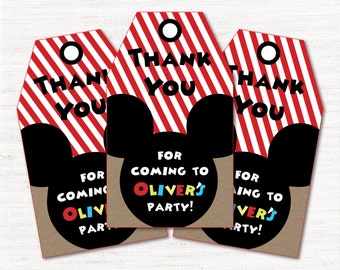 Mickey Mouse Clubhouse Inspired Party - Instant Download Editable Decor Party Favor Tags Goody Bag Tags