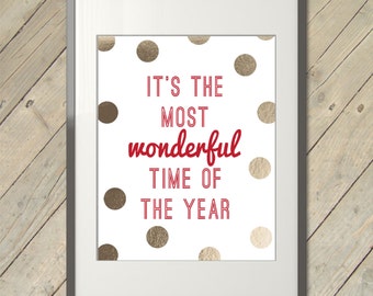 Printable Christmas Art - Most Wonderful Time of the Year
