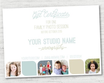 INSTANT DOWNLOAD Simple Modern Photography Gift Certificate Template